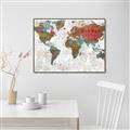 Picture of Newspaper World map  _GroupedProduct_Rectangle_Landscape_Canvas_Framed_