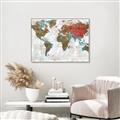 Picture of Newspaper World map  _GroupedProduct_Rectangle_Landscape_Canvas_Framed_