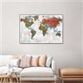 Picture of Newspaper World map  _GroupedProduct_Rectangle_Landscape_Canvas_Framed_
