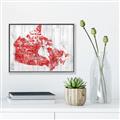 Picture of Canada Map Grey Background _GroupedProduct_Rectangle_Landscape_Canvas_Framed_