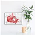 Picture of Canada Map Grey Background _GroupedProduct_Rectangle_Landscape_Canvas_Framed_