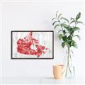 Picture of Canada Map Grey Background _GroupedProduct_Rectangle_Landscape_Canvas_Framed_