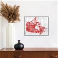 Picture of Canada Map Grey Background _GroupedProduct_Rectangle_Landscape_Canvas_Framed_