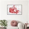 Picture of Canada Map Grey Background _GroupedProduct_Rectangle_Landscape_Canvas_Framed_