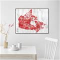Picture of Canada Map Grey Background _GroupedProduct_Rectangle_Landscape_Canvas_Framed_
