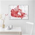 Picture of Canada Map Grey Background _GroupedProduct_Rectangle_Landscape_Canvas_Framed_