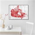 Picture of Canada Map Grey Background _GroupedProduct_Rectangle_Landscape_Canvas_Framed_