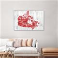 Picture of Canada Map Grey Background _GroupedProduct_Rectangle_Landscape_Canvas_Framed_