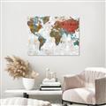 Picture of Newspaper World map  _GroupedProduct_Rectangle_Landscape_Unframed_Print_Only_