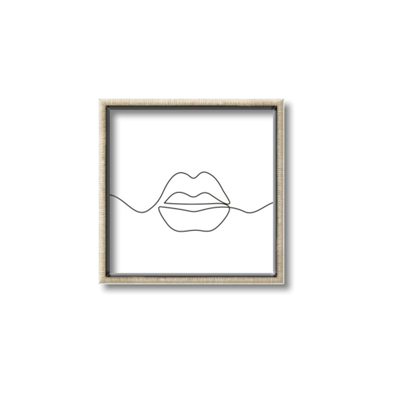 Picture of Line Drawn Lips _GroupedProduct_Square_Canvas_Framed_
