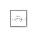 Picture of Line Drawn Lips _GroupedProduct_Square_Canvas_Framed_