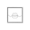 Picture of Line Drawn Lips _GroupedProduct_Square_Canvas_Framed_