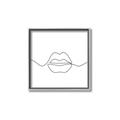 Picture of Line Drawn Lips _GroupedProduct_Square_Canvas_Framed_