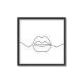 Picture of Line Drawn Lips _GroupedProduct_Square_Canvas_Framed_