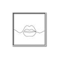 Picture of Line Drawn Lips _GroupedProduct_Square_Canvas_Framed_
