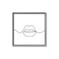 Picture of Line Drawn Lips _GroupedProduct_Square_Canvas_Framed_