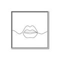 Picture of Line Drawn Lips _GroupedProduct_Square_Canvas_Framed_