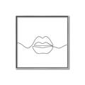 Picture of Line Drawn Lips _GroupedProduct_Square_Canvas_Framed_