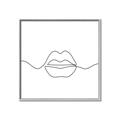 Picture of Line Drawn Lips _GroupedProduct_Square_Canvas_Framed_
