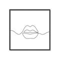 Picture of Line Drawn Lips _GroupedProduct_Square_Canvas_Framed_