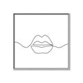 Picture of Line Drawn Lips _GroupedProduct_Square_Canvas_Framed_