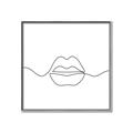 Picture of Line Drawn Lips _GroupedProduct_Square_Canvas_Framed_
