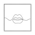 Picture of Line Drawn Lips _GroupedProduct_Square_Canvas_Framed_