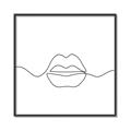 Picture of Line Drawn Lips _GroupedProduct_Square_Canvas_Framed_