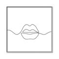 Picture of Line Drawn Lips _GroupedProduct_Square_Canvas_Framed_