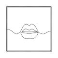 Picture of Line Drawn Lips _GroupedProduct_Square_Canvas_Framed_