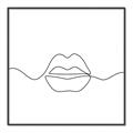 Picture of Line Drawn Lips _GroupedProduct_Square_Canvas_Framed_