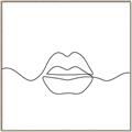 Picture of Line Drawn Lips _GroupedProduct_Square_Canvas_Framed_