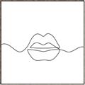 Picture of Line Drawn Lips _GroupedProduct_Square_Canvas_Framed_