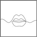 Picture of Line Drawn Lips _GroupedProduct_Square_Canvas_Framed_
