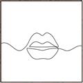 Picture of Line Drawn Lips _GroupedProduct_Square_Canvas_Framed_