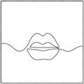 Picture of Line Drawn Lips _GroupedProduct_Square_Canvas_Framed_