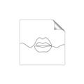 Picture of Line Drawn Lips _GroupedProduct_Square_Unframed_Print_Only_