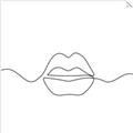 Picture of Line Drawn Lips _GroupedProduct_Square_Unframed_Print_Only_