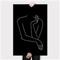 Picture of Sketched Girl III Black _GroupedProduct_Rectangle_Portrait_Canvas_