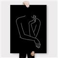 Picture of Sketched Girl III Black _GroupedProduct_Rectangle_Portrait_Canvas_