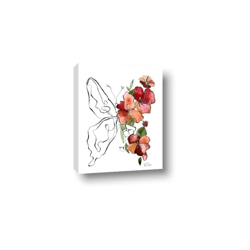 Picture of Floral Butterfly II _GroupedProduct_Rectangle_Portrait_Canvas_