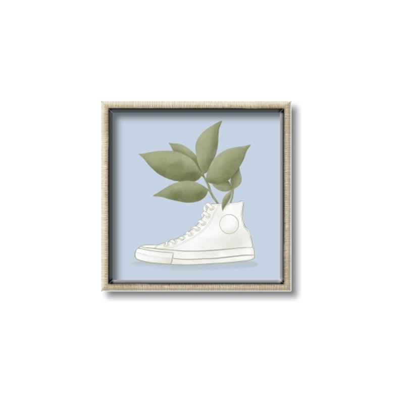 Picture of Plant Shoe Blue I _GroupedProduct_Square_Canvas_Framed_
