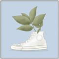 Picture of Plant Shoe Blue I _GroupedProduct_Square_Canvas_Framed_
