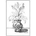 Picture of Hand Drawn Vase _GroupedProduct_Rectangle_Portrait_Canvas_Framed_