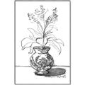 Picture of Hand Drawn Vase _GroupedProduct_Rectangle_Portrait_Canvas_Framed_