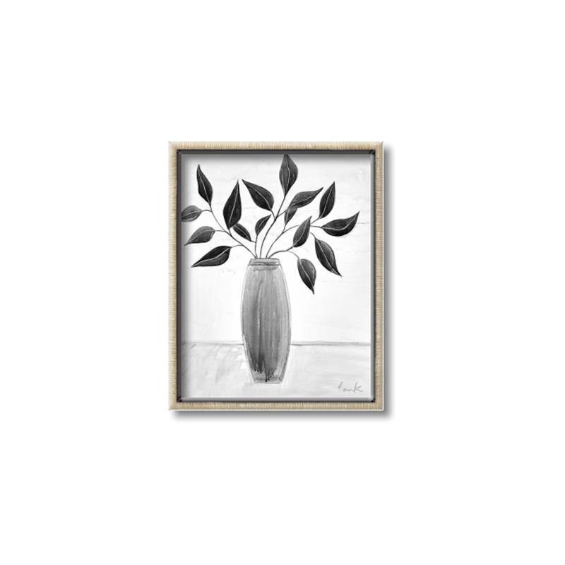 Picture of Black Vase Botanical I _GroupedProduct_Rectangle_Portrait_Canvas_Framed_