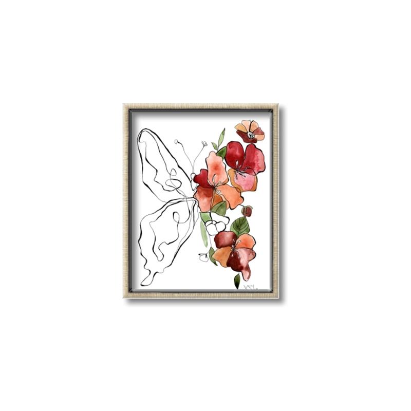 Picture of Floral Butterfly II _GroupedProduct_Rectangle_Portrait_Canvas_Framed_