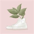 Picture of Plant Shoe Pink _GroupedProduct_Square_Unframed_Print_Only_