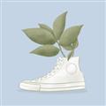 Picture of Plant Shoe Blue I _GroupedProduct_Square_Unframed_Print_Only_