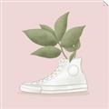 Picture of Plant Shoe Pink _GroupedProduct_Square_Unframed_Print_Only_